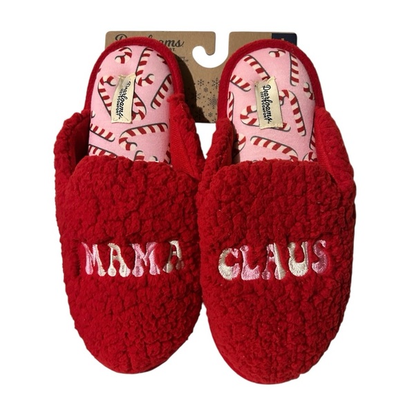 new dearfoams women’s mama clause christmas slippers shoe size 9-10 / large - Picture 1 of 6